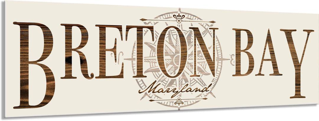 FP1354 - Breton Bay, MD Compass Engraved Stick (Bronze)