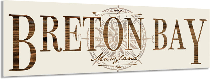 FP1354 - Breton Bay, MD Compass Engraved Stick (Bronze)