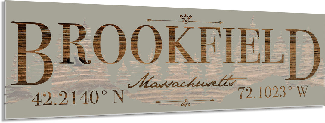 FP0805 - Brookfield Treeline, MA Engraved Stick (Standard)