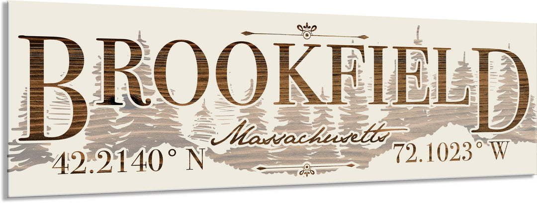FP0805 - Brookfield Treeline, MA Engraved Stick (Standard)