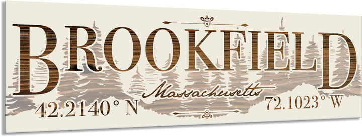 FP0805 - Brookfield Treeline, MA Engraved Stick (Standard)