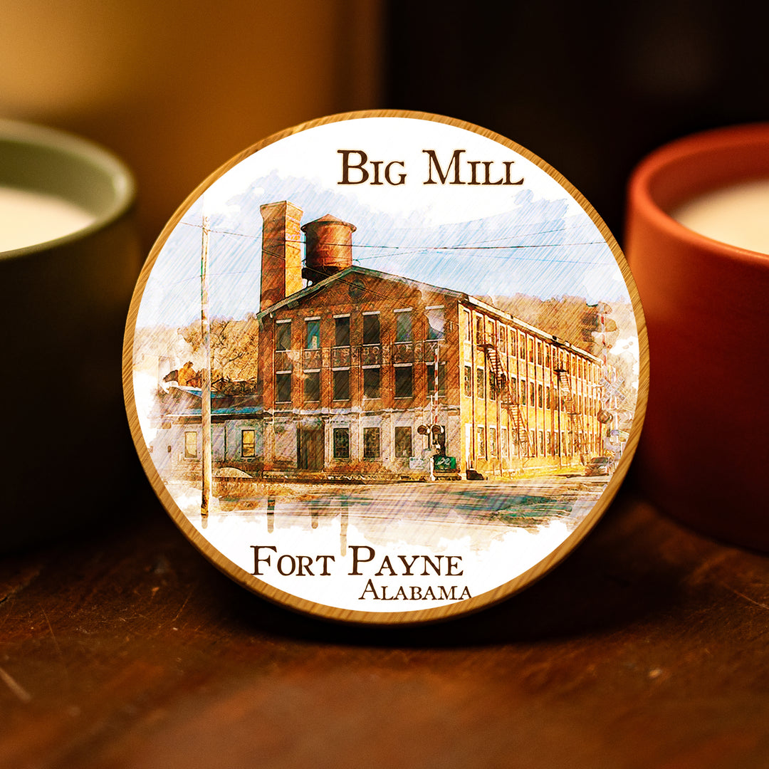 FP1872 - Fort Payne, AL (Big Mill) Magnet Top Candle (Standard)