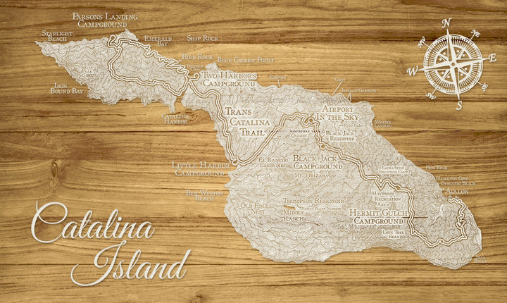 FP1654 - Trans Catalina Trail (SCH-3X) Engraved Map (Standard)