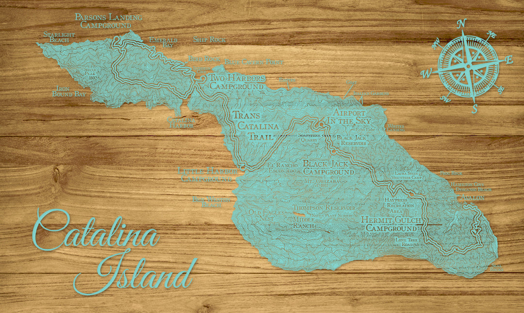 FP1654 - Trans Catalina Trail (SCH-3X) Engraved Map (Standard)