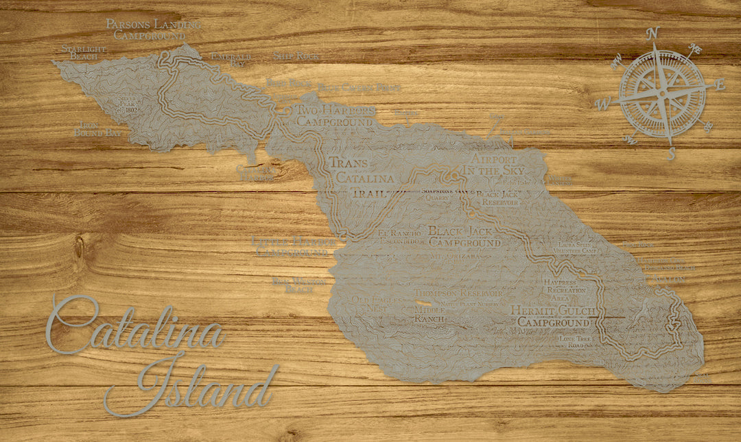 FP1654 - Trans Catalina Trail (SCH-3X) Engraved Map (Standard)