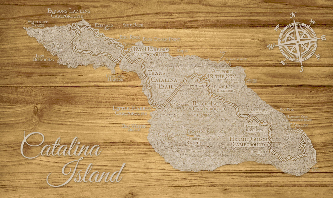 FP1654 - Trans Catalina Trail (SCH-3X) Engraved Map (Standard)