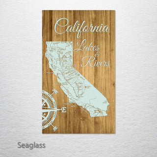 California Lakes & Rivers Street Map