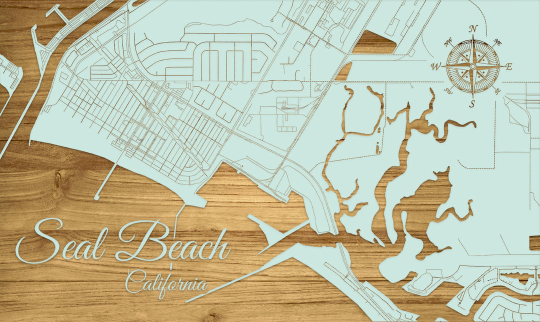 FP0680 - Seal Beach, CA Engraved Map (Bronze)