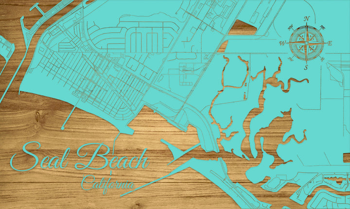FP0680 - Seal Beach, CA Engraved Map (Bronze)