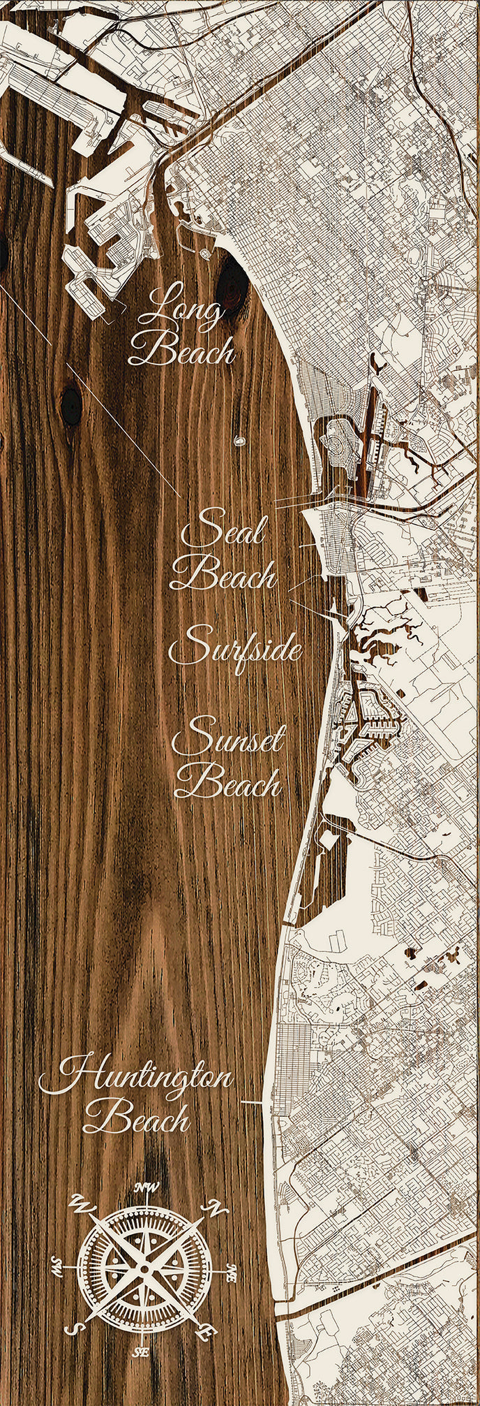 FP0680 - LB to Huntington Beach Engraved Panoramic (Bronze)