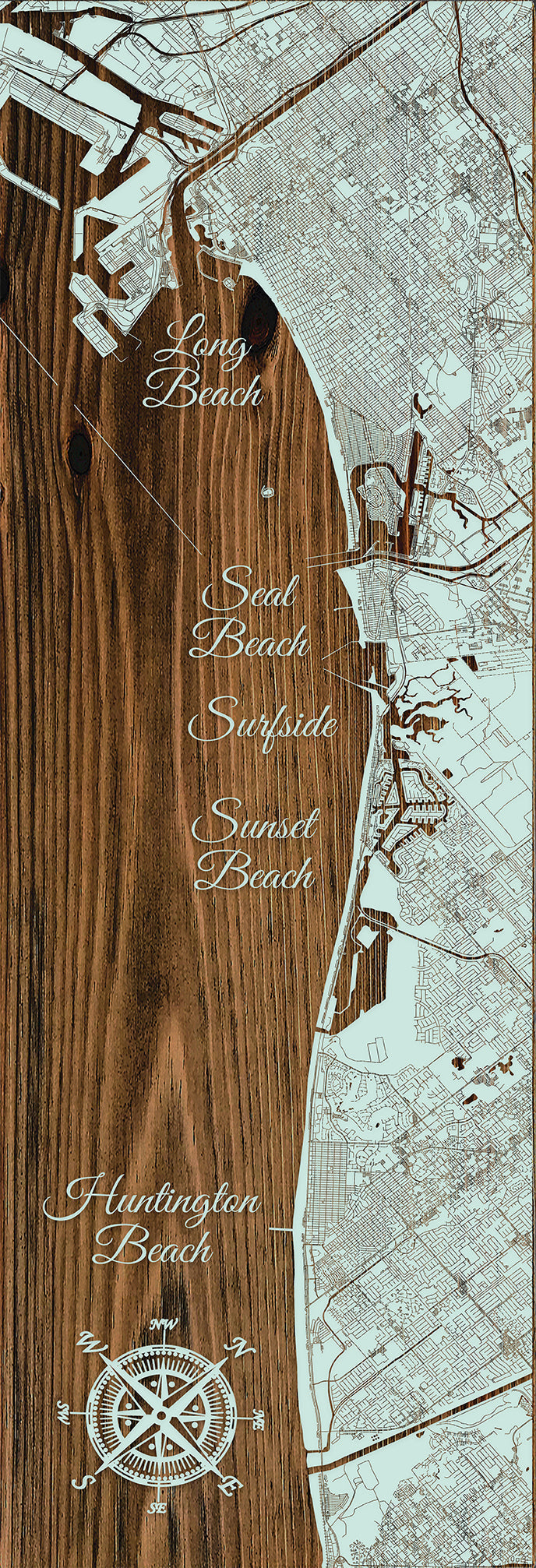 FP0680 - LB to Huntington Beach Engraved Panoramic (Bronze)