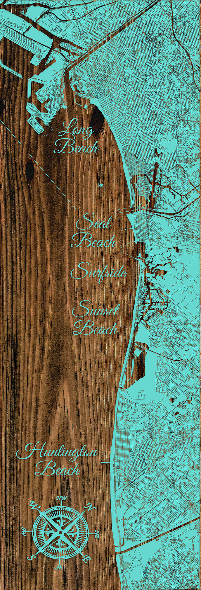 FP0680 - LB to Huntington Beach Engraved Panoramic (Bronze)