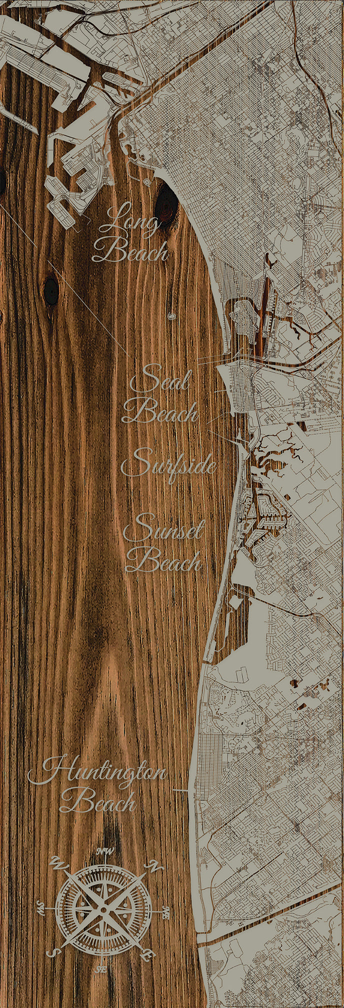 FP0680 - LB to Huntington Beach Engraved Panoramic (Bronze)