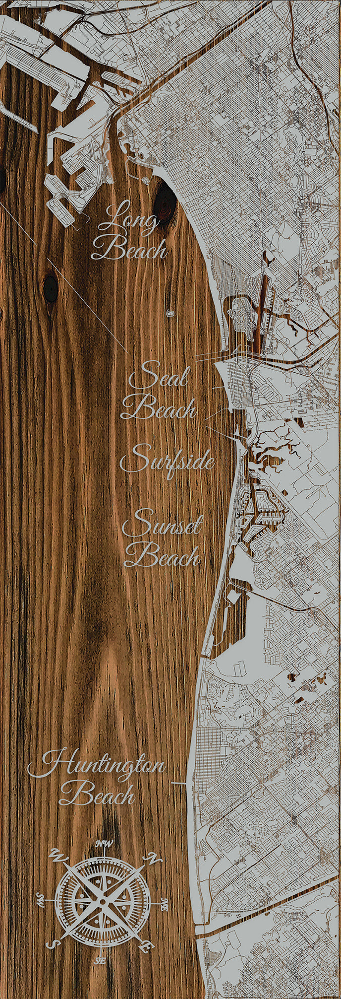 FP0680 - LB to Huntington Beach Engraved Panoramic (Bronze)