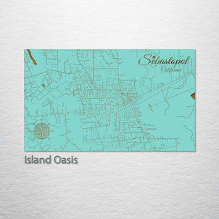 Sebastopol, California Engraved Map (Standard)