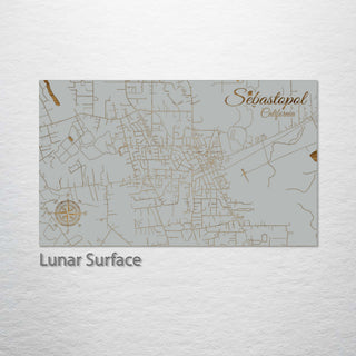 Sebastopol, California Engraved Map (Standard)