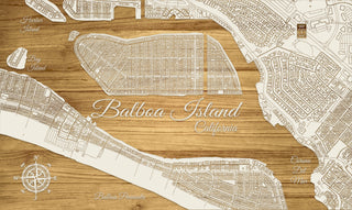 FP1829 - Balboa Island, CA Engraved Map (Standard)