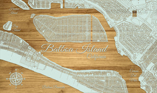 FP1829 - Balboa Island, CA Engraved Map (Standard)
