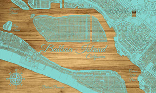 FP1829 - Balboa Island, CA Engraved Map (Standard)