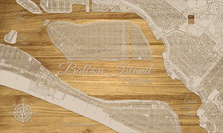 FP1829 - Balboa Island, CA Engraved Map (Standard)