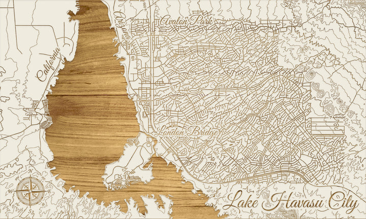 FP0395 - Lake Havasu City, CA Engraved Map (Standard)
