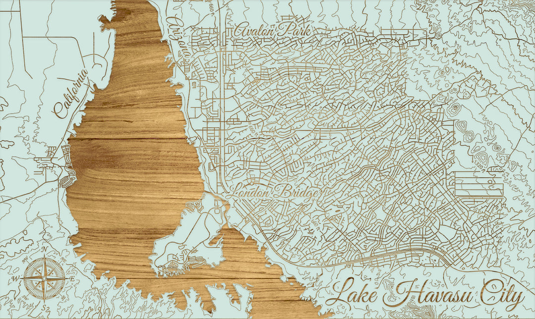 FP0395 - Lake Havasu City, CA Engraved Map (Standard)