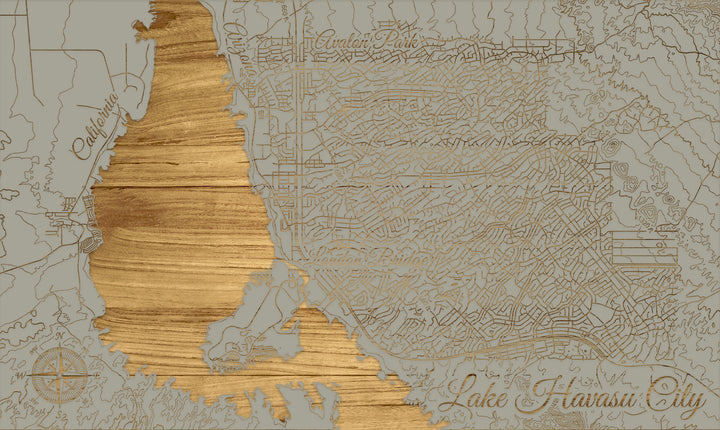 FP0395 - Lake Havasu City, CA Engraved Map (Standard)