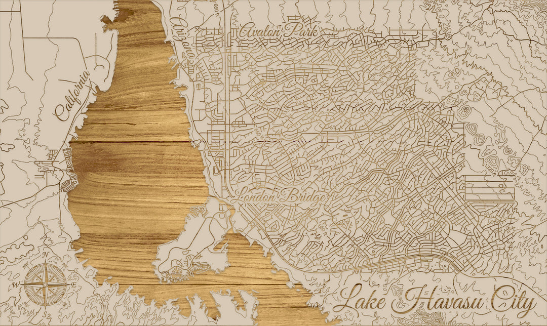 FP0395 - Lake Havasu City, CA Engraved Map (Standard)