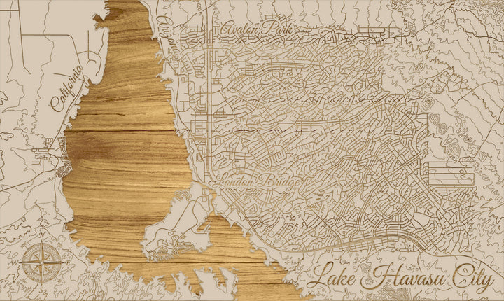 FP0395 - Lake Havasu City, CA Engraved Map (Standard)