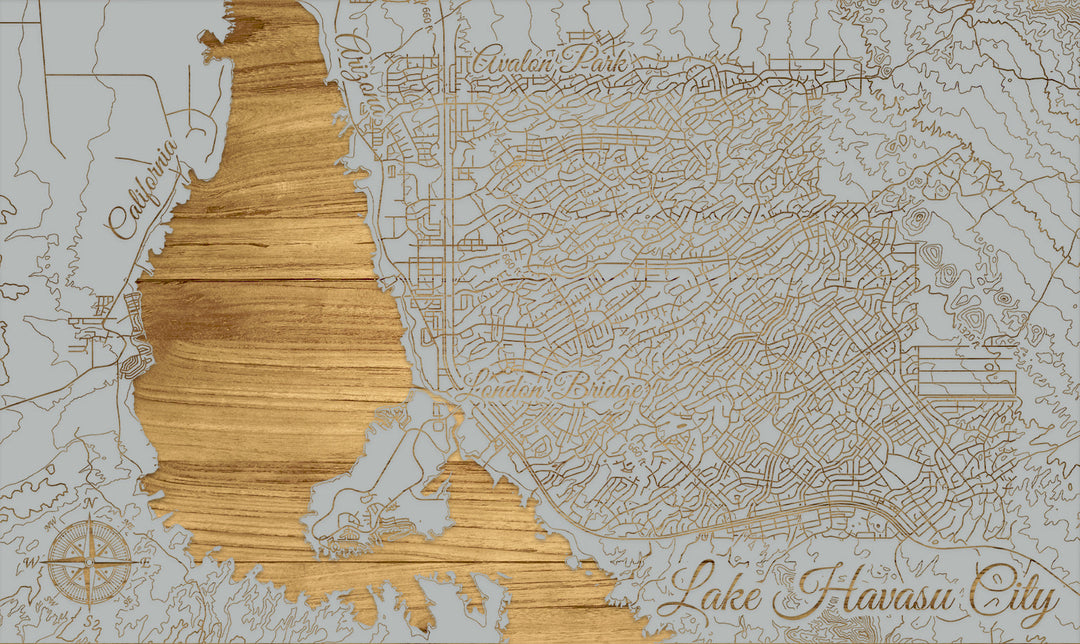 FP0395 - Lake Havasu City, CA Engraved Map (Standard)