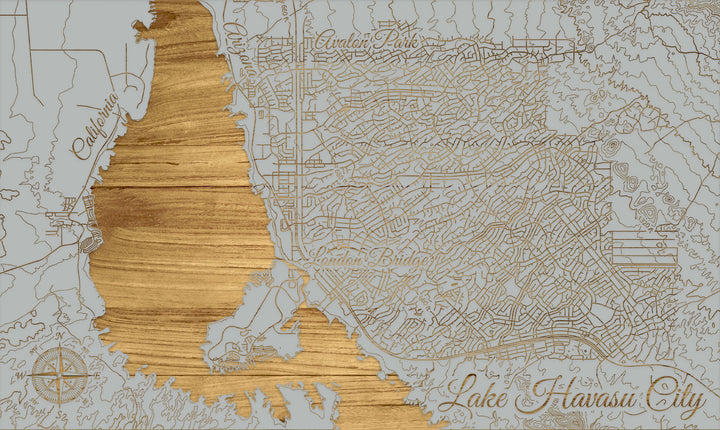 FP0395 - Lake Havasu City, CA Engraved Map (Standard)