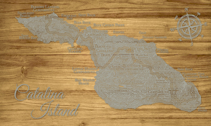 FP1654 - Mini to Small Trans Catalina Trail Labels, CA Engraved Map (Standard)