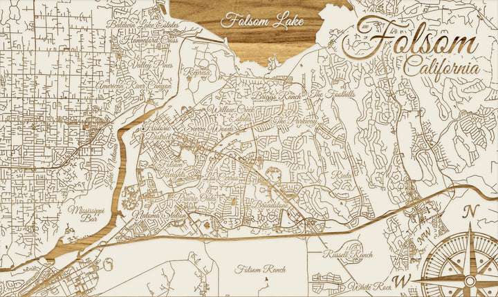 FP0548 - Folsom, CA Engraved Map (Standard)