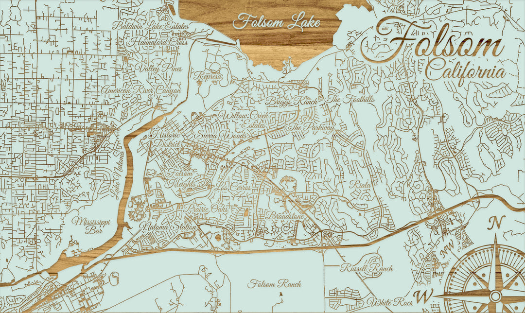 FP0548 - Folsom, CA Engraved Map (Standard)