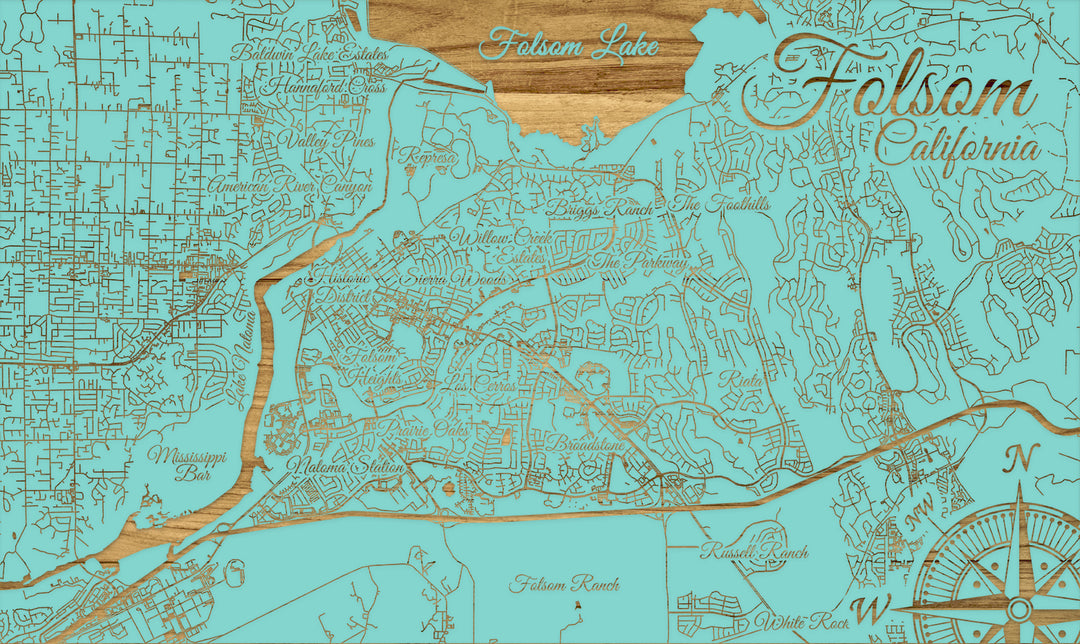 FP0548 - Folsom, CA Engraved Map (Standard)