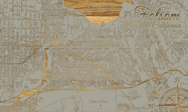 FP0548 - Folsom, CA Engraved Map (Standard)