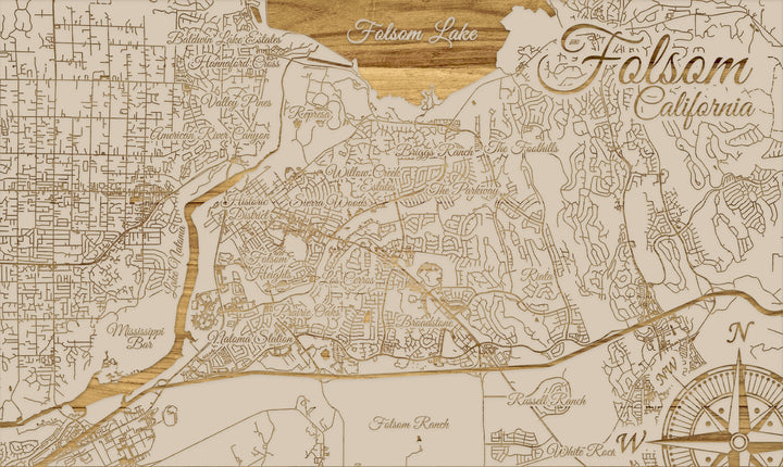 FP0548 - Folsom, CA Engraved Map (Standard)