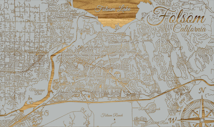 FP0548 - Folsom, CA Engraved Map (Standard)