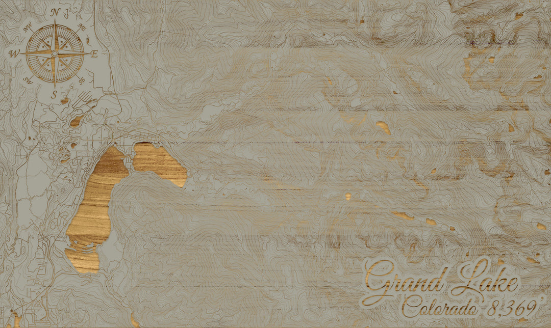 FP0211 - Grand Lake, Colorado Engraved Map (Standard)