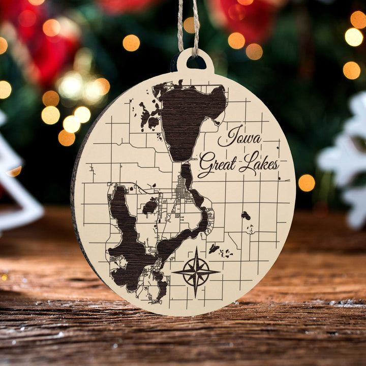 FP0690 - Iowa Great Lakes Engraved Ornament (Standard)
