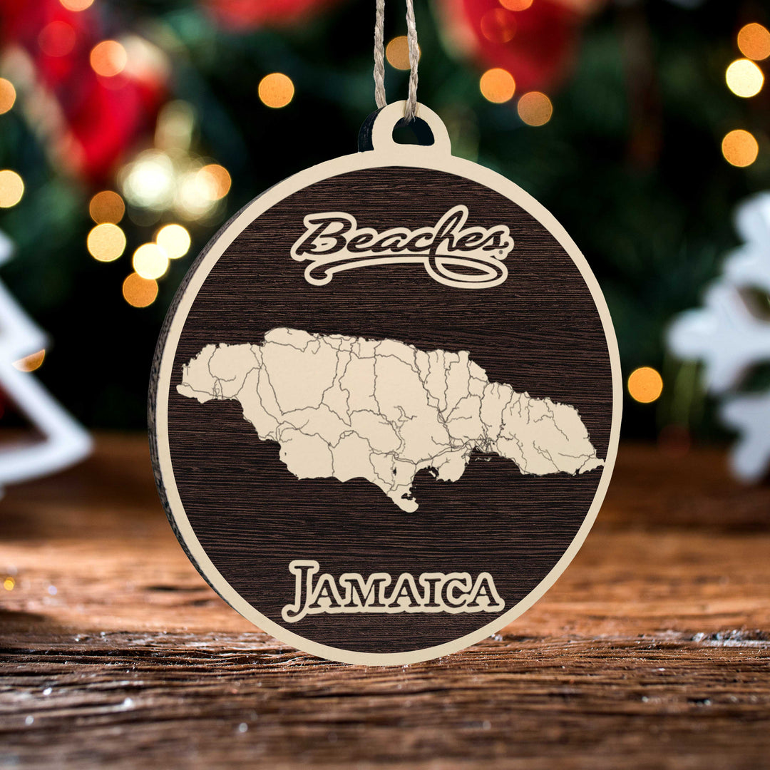 FP0699 - Jamaica Beaches Engraved Ornament (Bronze)