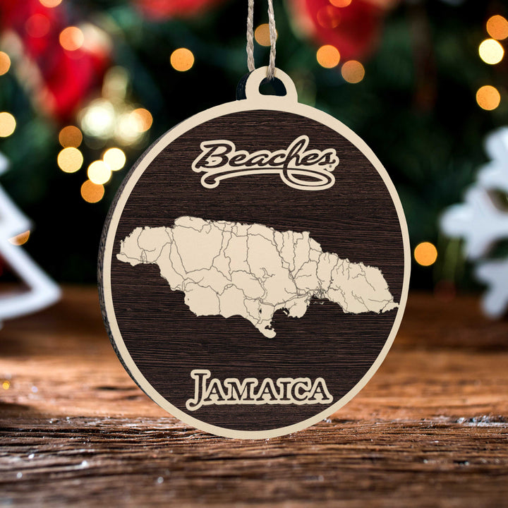 FP0699 - Jamaica Beaches Engraved Ornament (Bronze)
