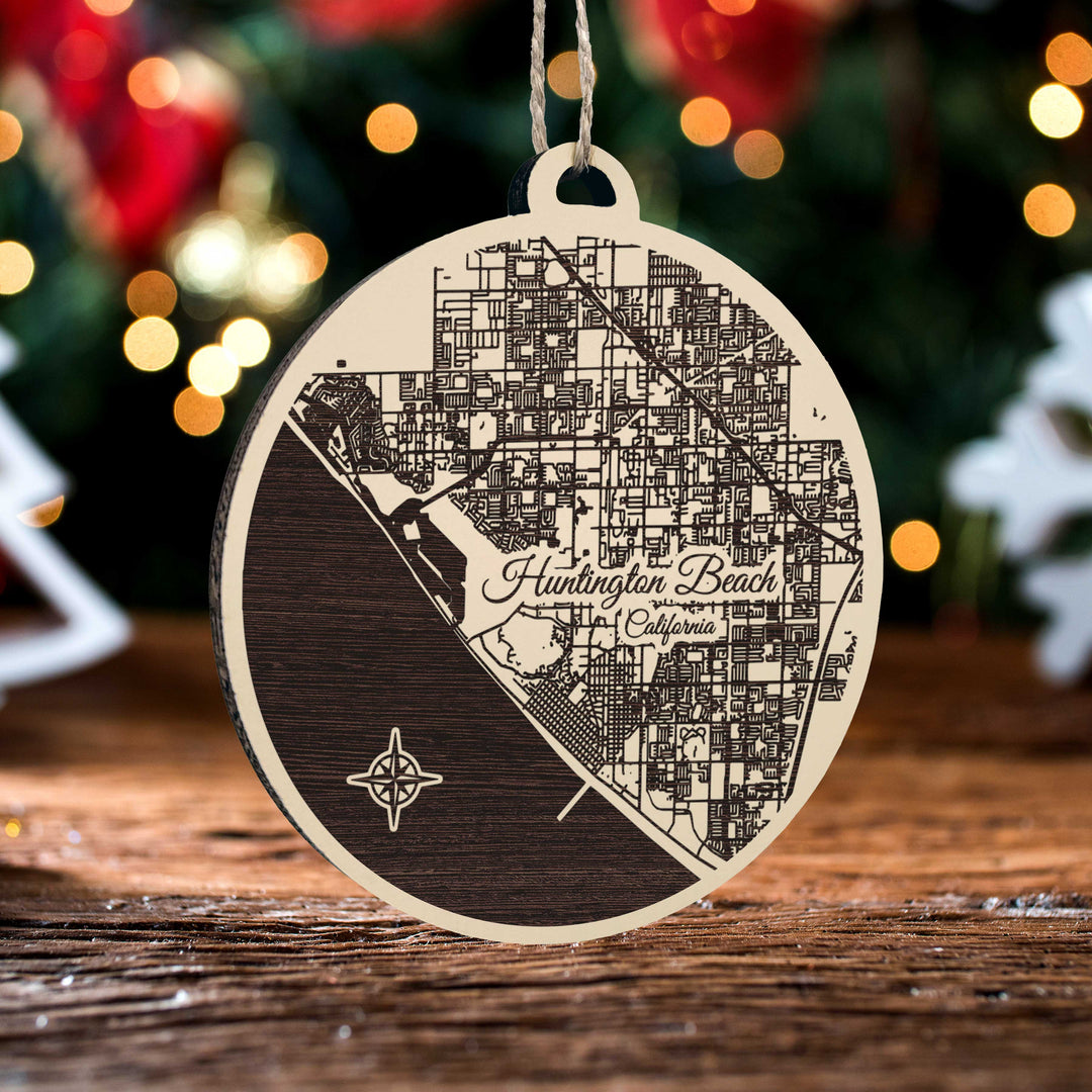 FP0680 - Huntington Beach, CA Engraved Ornament (Bronze)