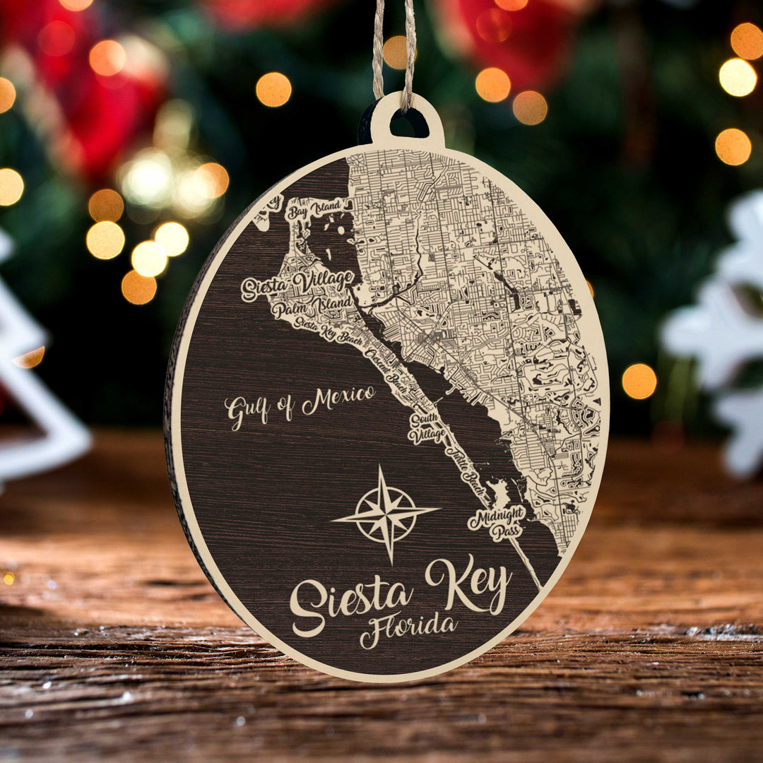 FP0596 - Siesta Key, FL Engraved Ornament (Standard)