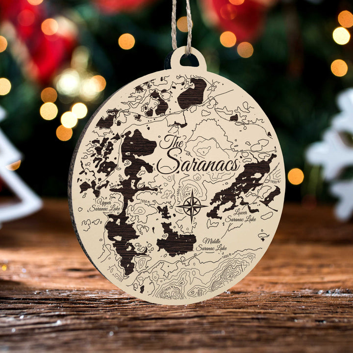 FP1112 - The Saranacs, NY Engraved Ornament (Silver)