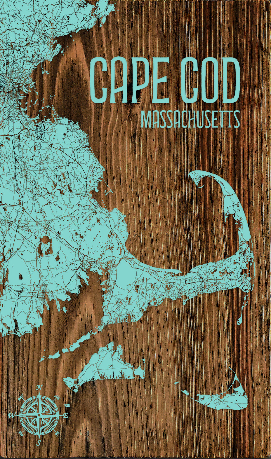 FP0999 - Cape Cod, MA Engraved Map (Standard)