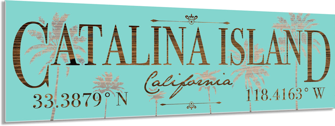 FP1654 - Catalina Island, CA Palm Engraved Stick (Standard)