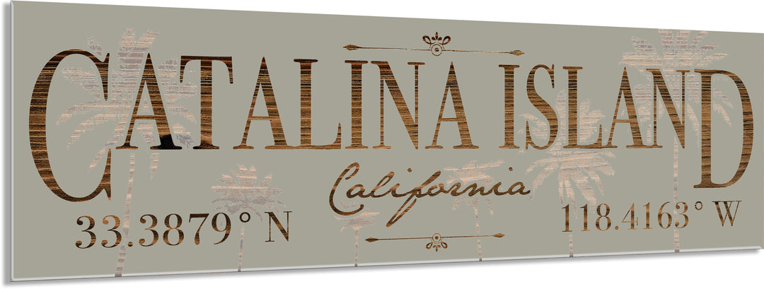 FP1654 - Catalina Island, CA Palm Engraved Stick (Standard)