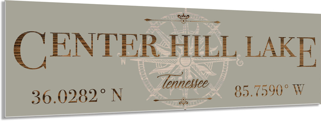 FP1589 - Center Hill Lake, TN Stick Compass Engraved Stick (Standard)