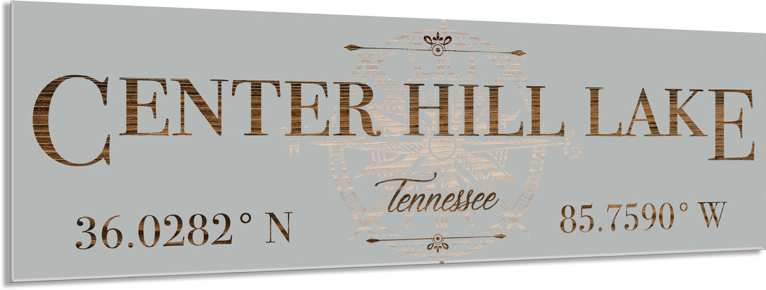 FP1589 - Center Hill Lake, TN Stick Compass Engraved Stick (Standard)